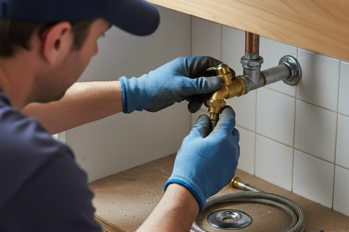 Shutoff valve and fitting work during Emergency Plumbing in Pitcher